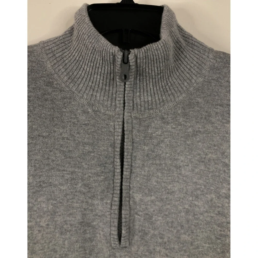 The North‎ Face Men's Medium M Gray 1/4 Zip Pullover Sweater EUC